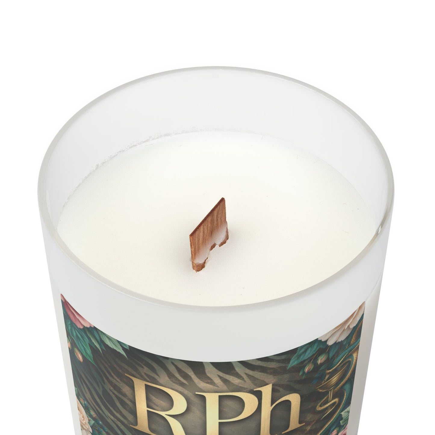Pharmacist RPh Frosted Glass Candle — 11oz Decorative Gift