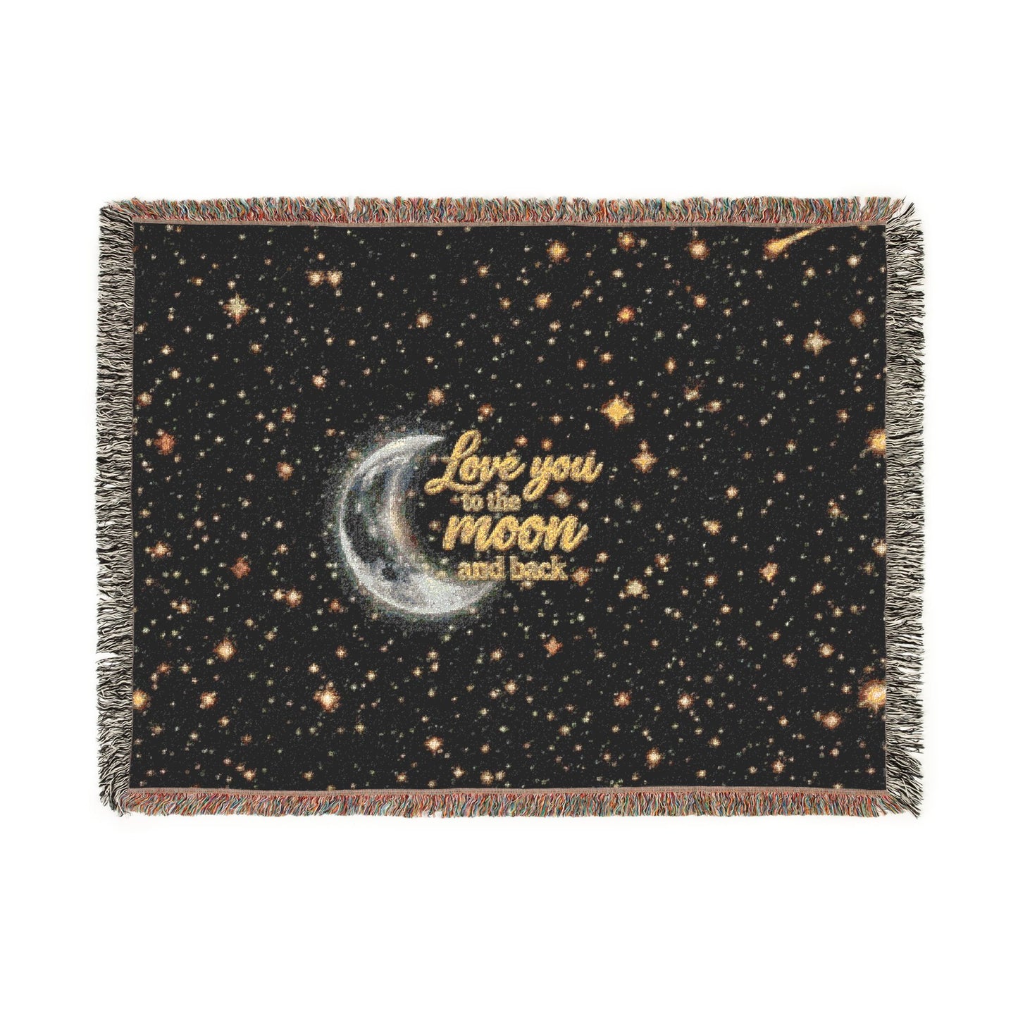 Moonlight Cozy Woven Blanket — "Love You to the Moon and Back" Starry Throw