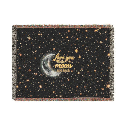 Moonlight Cozy Woven Blanket — "Love You to the Moon and Back" Starry Throw