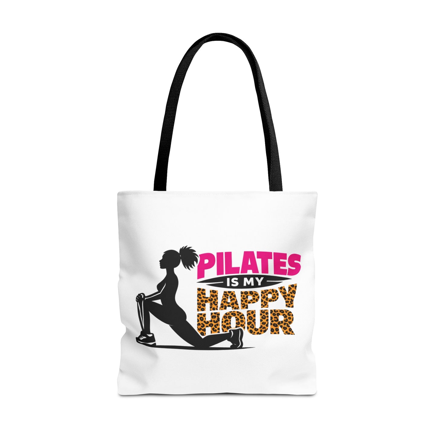 Pilates Is My Happy Hour Tote Bag — Funny Fitness Yoga Workout Tote