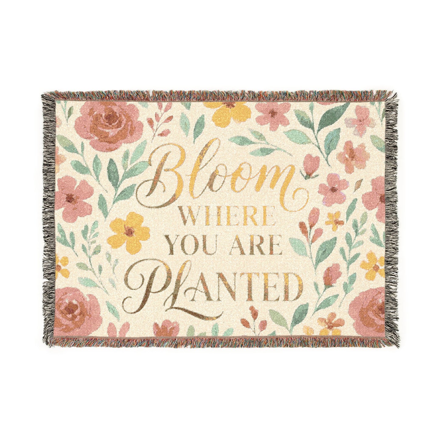 Bloom Where You Are Planted Woven Blanket