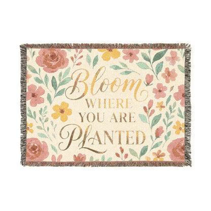 Bloom Where You Are Planted Woven Blanket