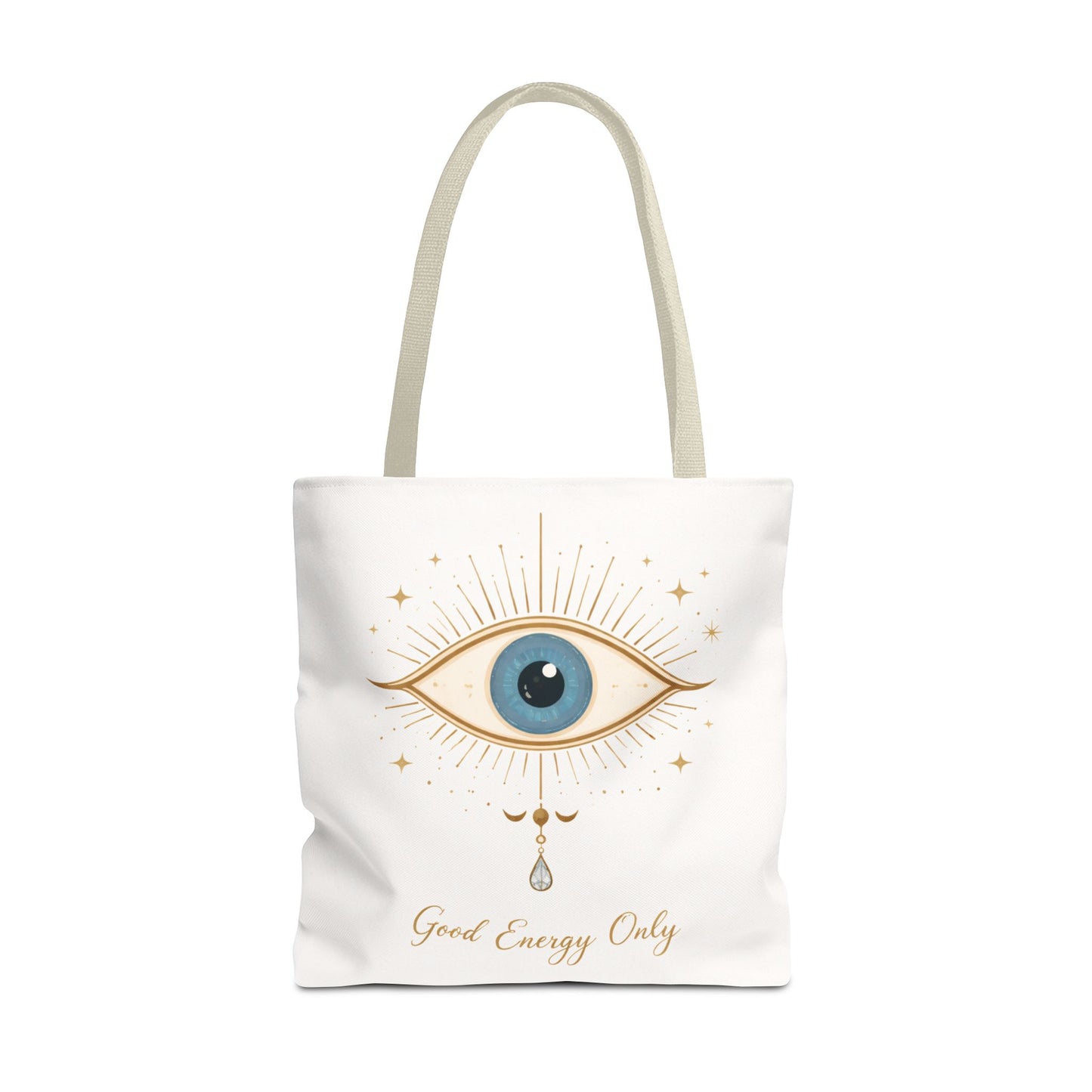 Mystic Eye Tote Bag — 'Good Energy Only' Spiritual Canvas Tote