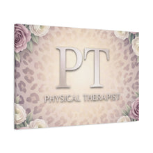 Physical Therapist Canvas Wall Art – PT Leopard Floral Matte Stretched Canvas