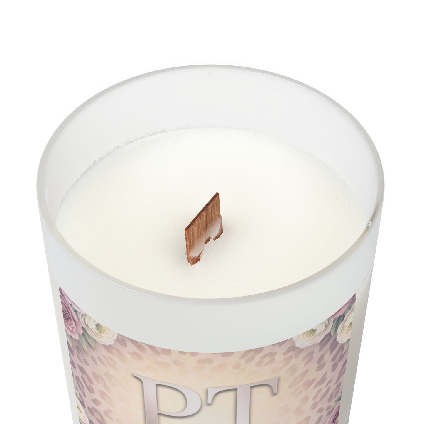 Physical Therapist Candle — Floral Leopard Frosted Glass 11oz