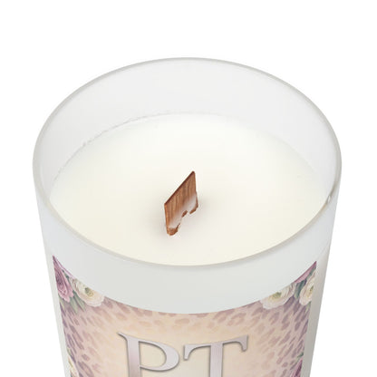 Physical Therapist Candle — Floral Leopard Frosted Glass 11oz