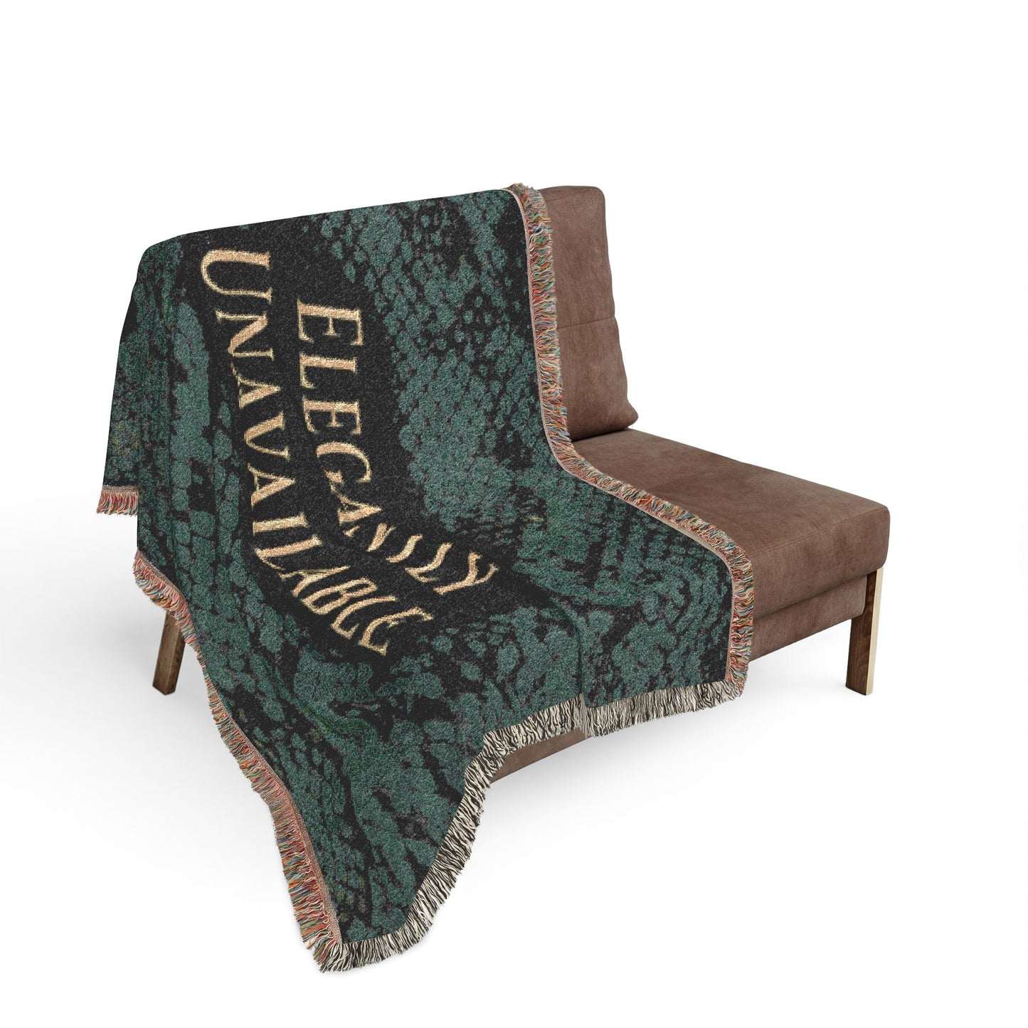Elegantly Unavailable Snake Print Woven Blanket — Luxe Throw for Stylish Home & Gifts