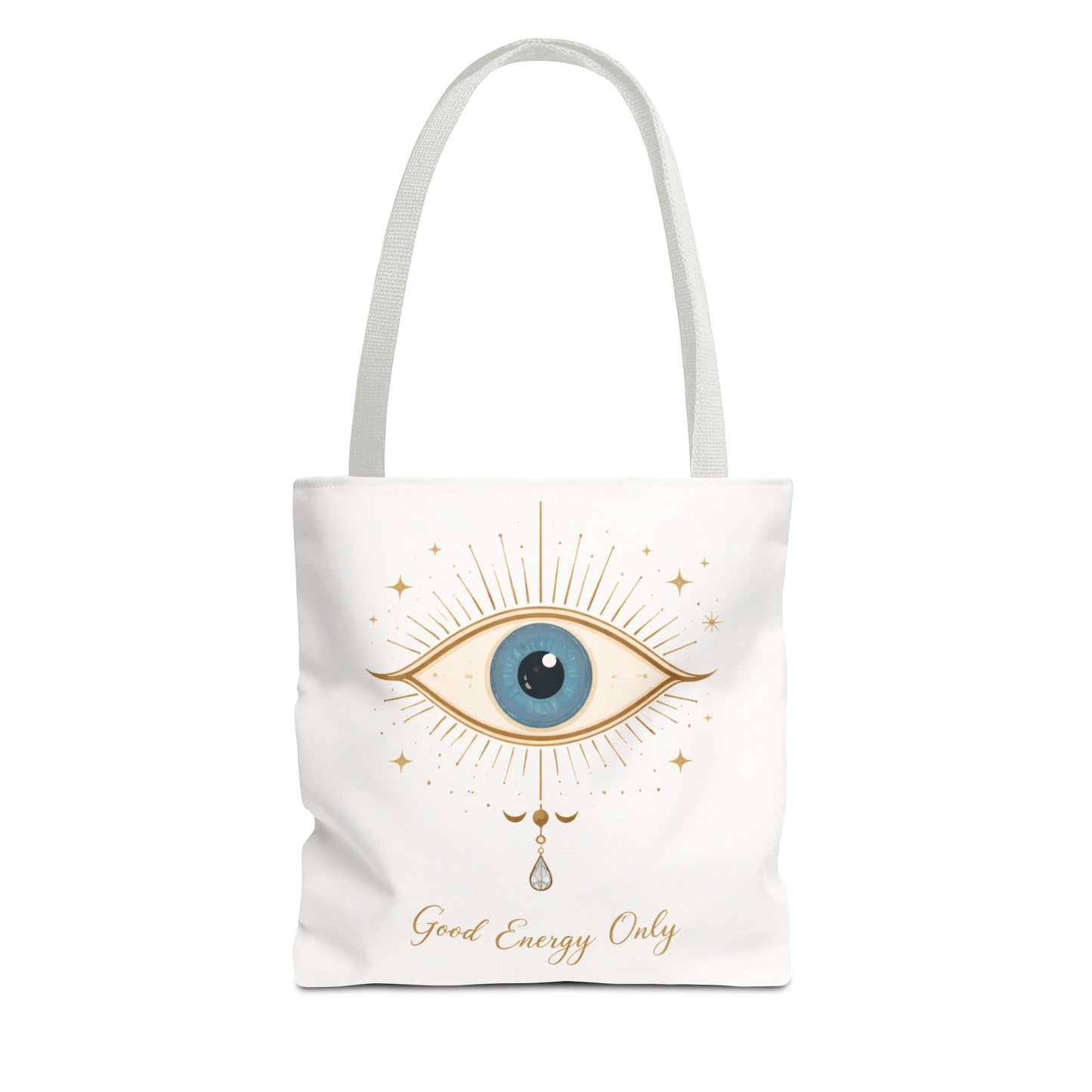 Mystic Eye Tote Bag — 'Good Energy Only' Spiritual Canvas Tote