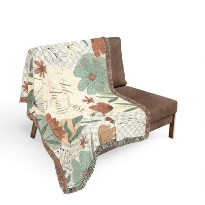Adventure Awaits Floral Woven Blanket