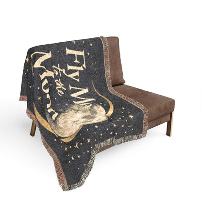 Fly Me to The Moon Celestial Moon Woven Blanket