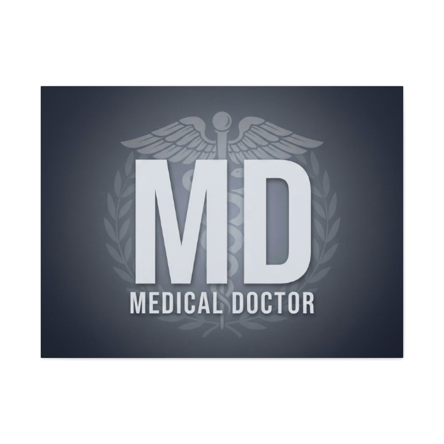 MD Medical Doctor Matte Canvas Wall Art – Caduceus Doctor Office Decor
