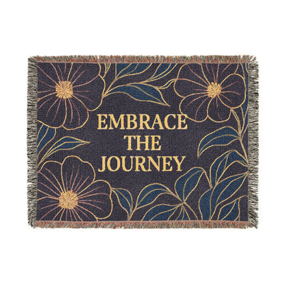 Embrace The Journey Woven Blanket — Floral Inspirational Throw