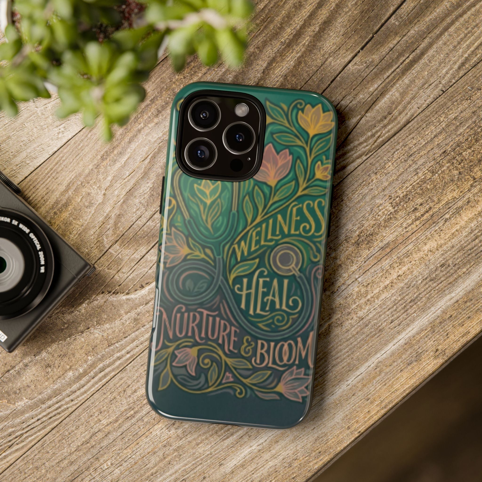 Wellness Heal Nurture & Bloom Phone Case — Floral Protective Tough Case