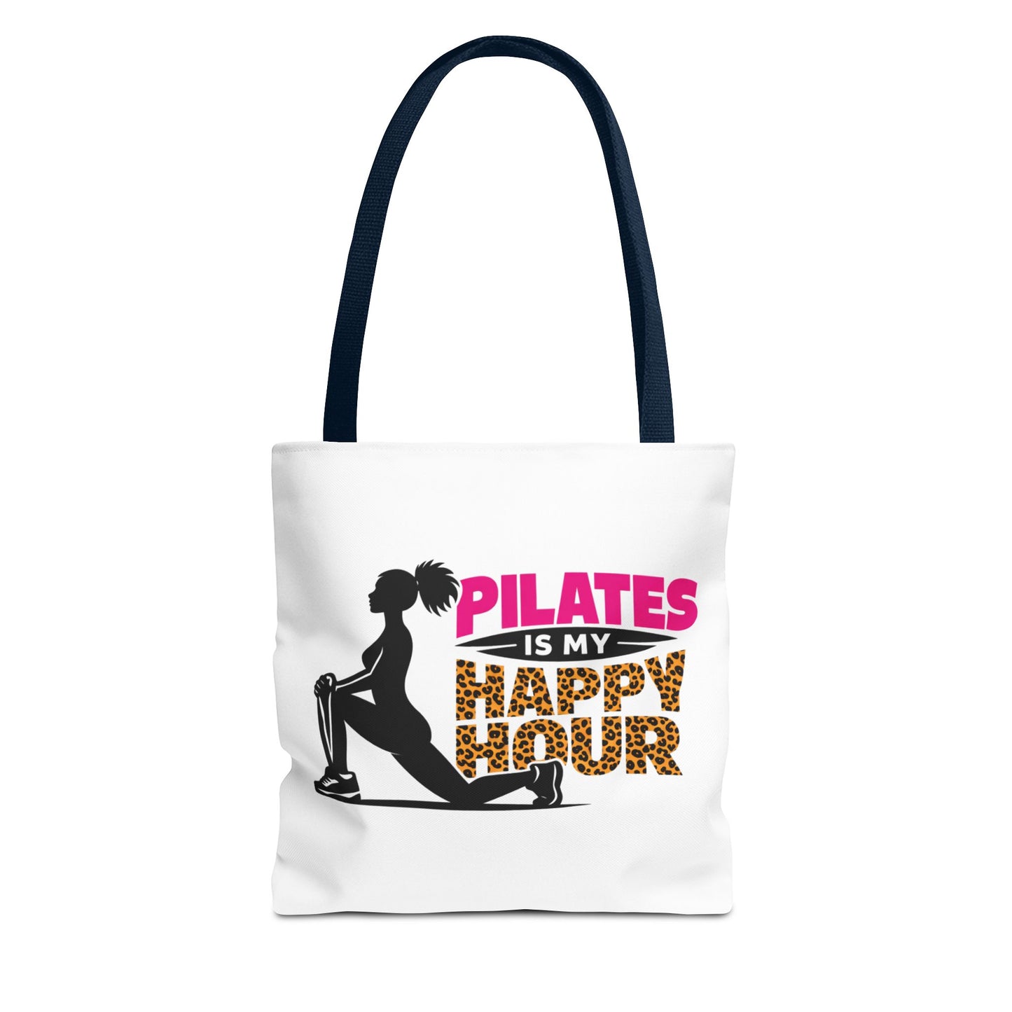 Pilates Is My Happy Hour Tote Bag — Funny Fitness Yoga Workout Tote