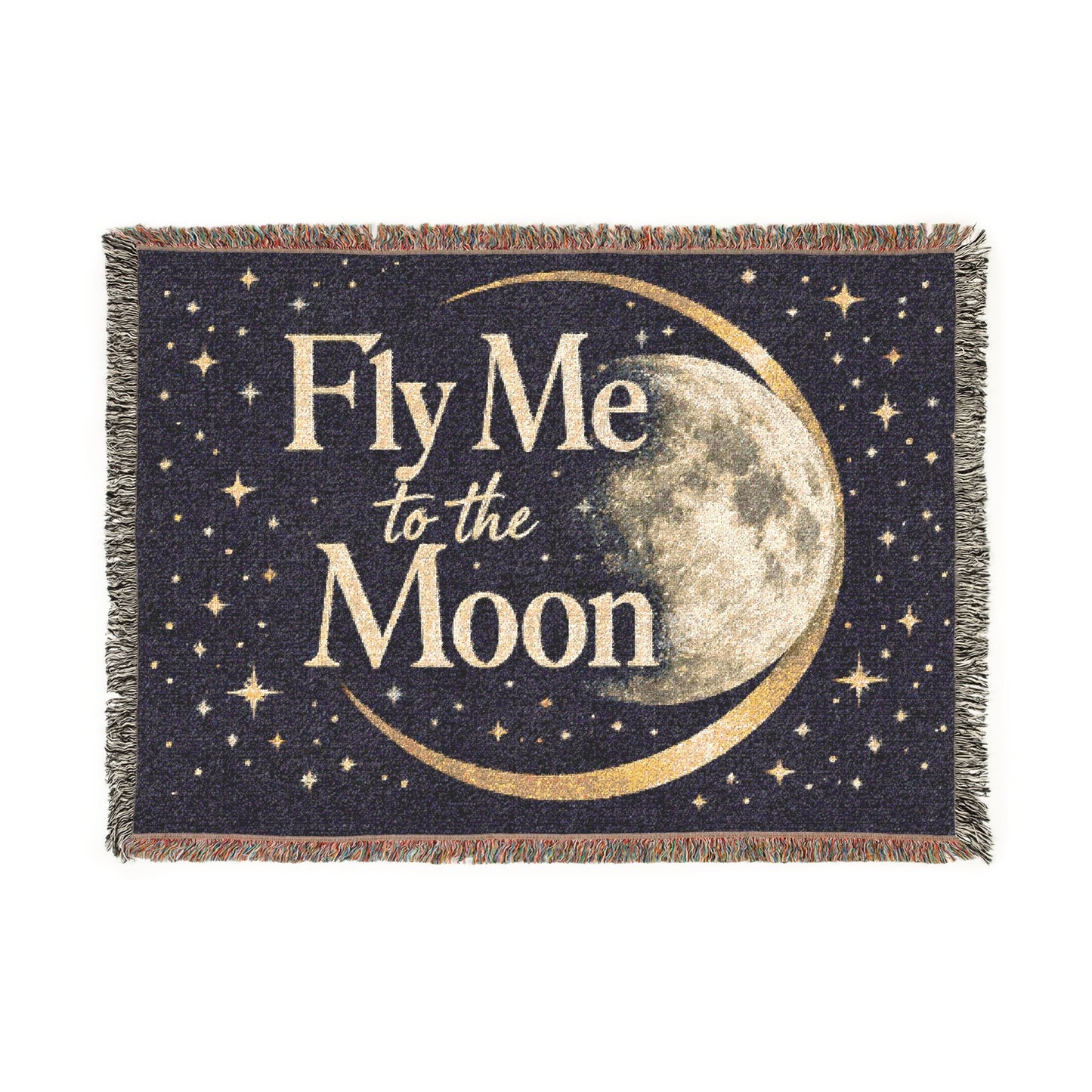 Fly Me to The Moon Celestial Moon Woven Blanket