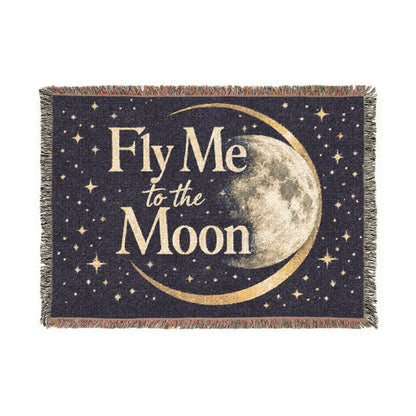 Fly Me to The Moon Celestial Moon Woven Blanket