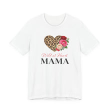 Mama Leopard Heart T-Shirt — "Wild at Heart" Floral Mom Tee