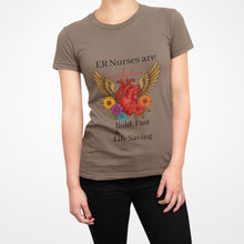 ER Nurse Floral Heart Graphic Tee, Unisex Cotton T-Shirt