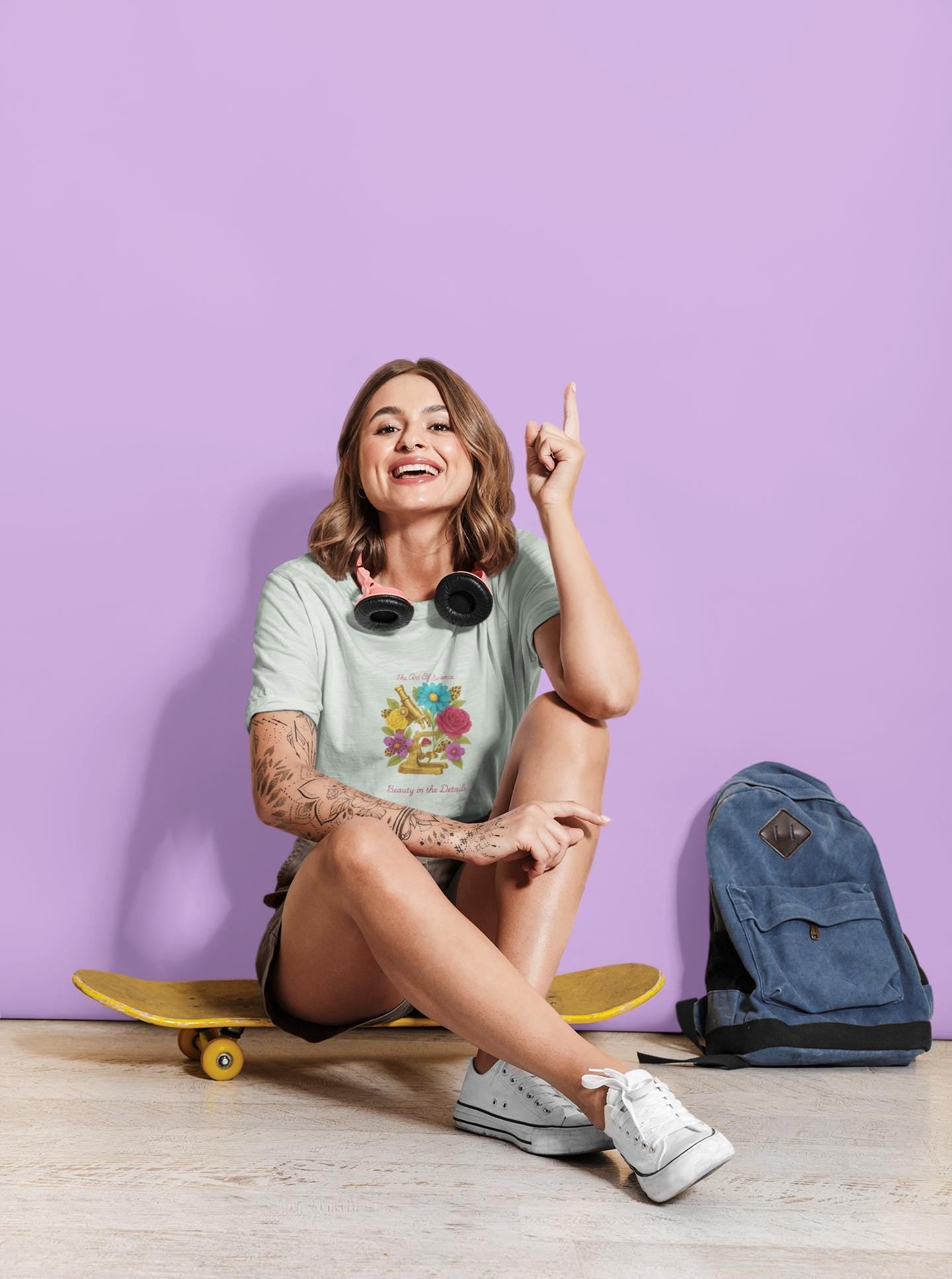 Boho Floral Microscope T-Shirt, Unisex Garden Tee