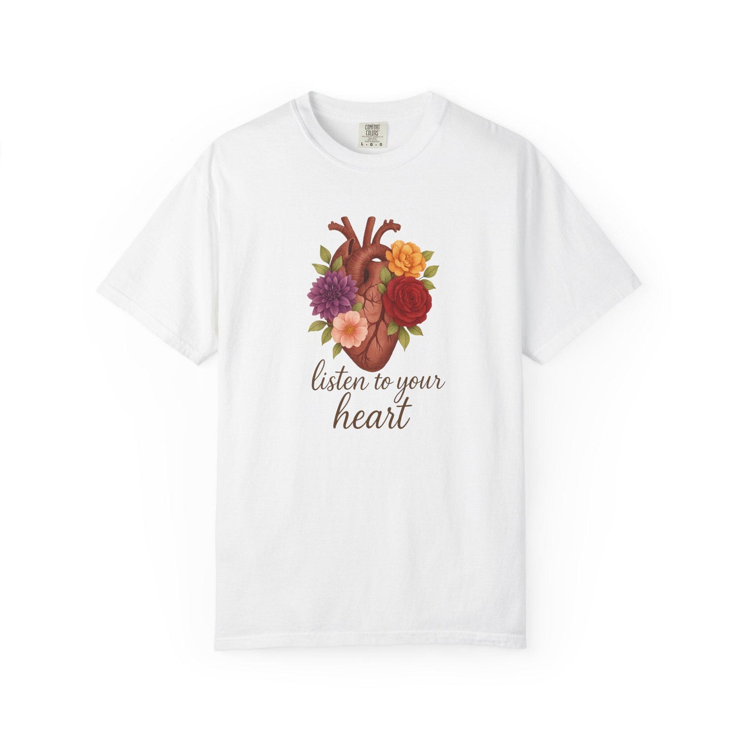 Floral Heart Graphic T-Shirt, Inspirational Unisex Tee