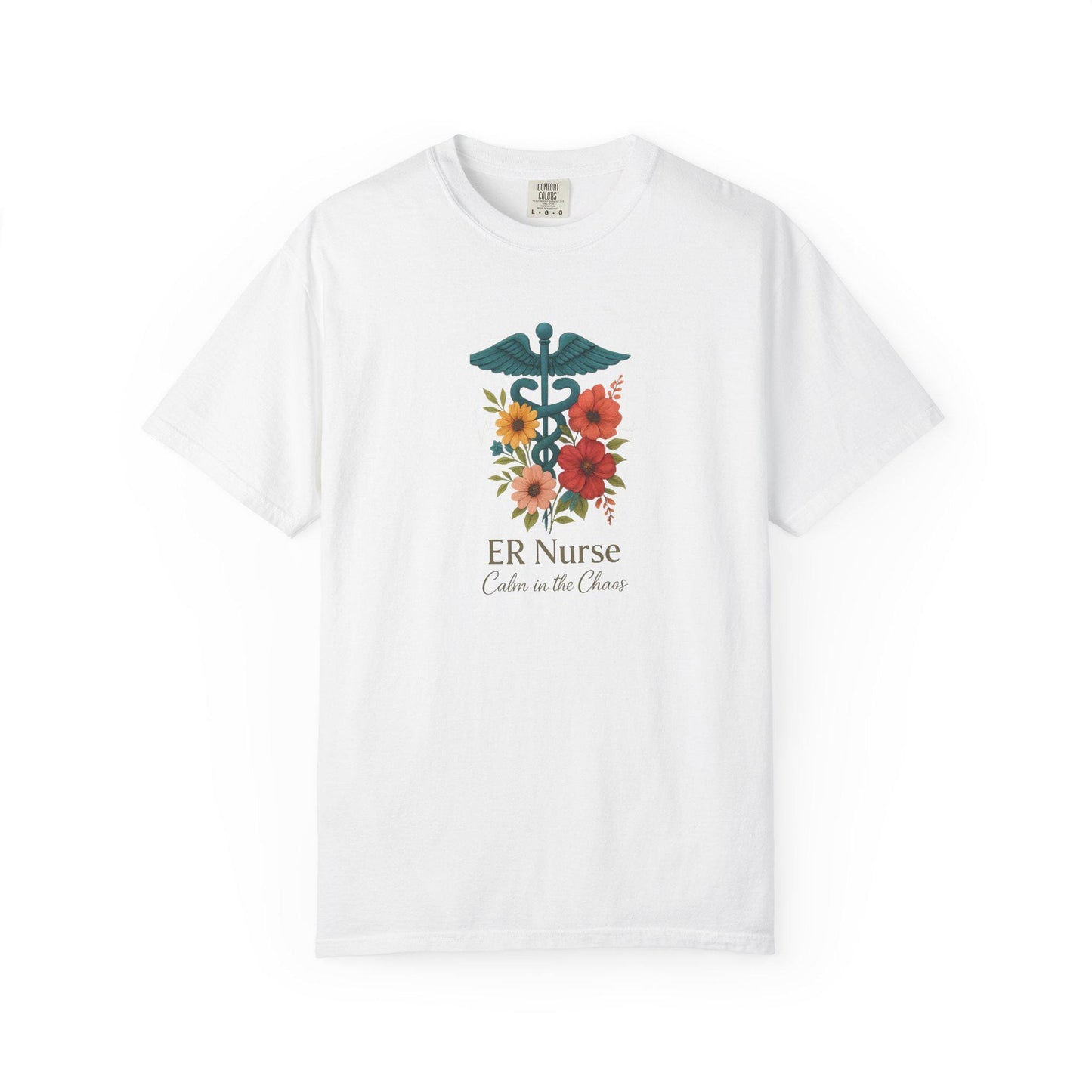 Floral ER Nurse T-Shirt, Unisex Healthcare Apparel