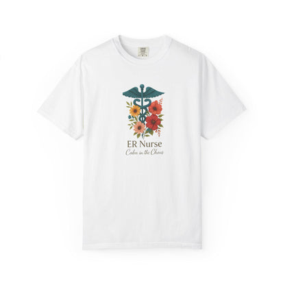 Floral ER Nurse T-Shirt, Unisex Healthcare Apparel