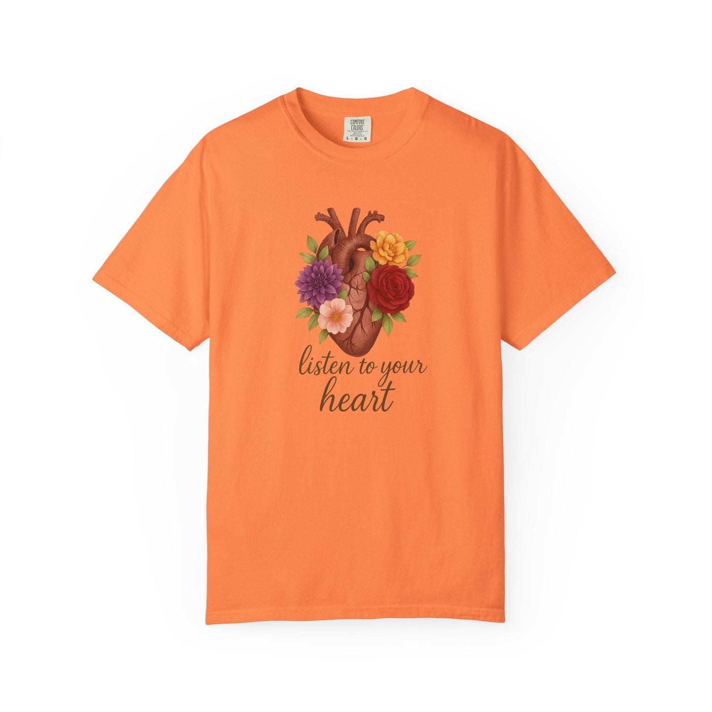 Floral Heart Graphic T-Shirt, Inspirational Unisex Tee