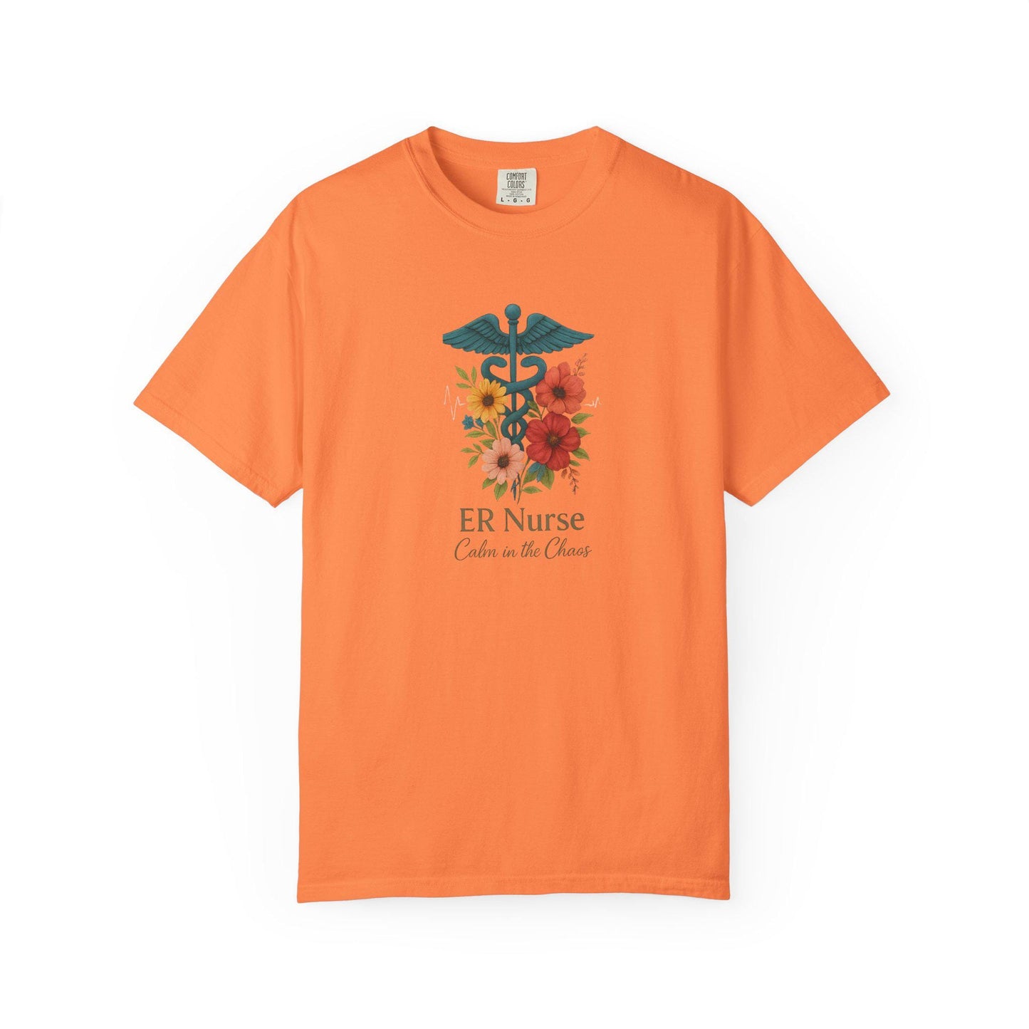 Floral ER Nurse T-Shirt, Unisex Healthcare Apparel