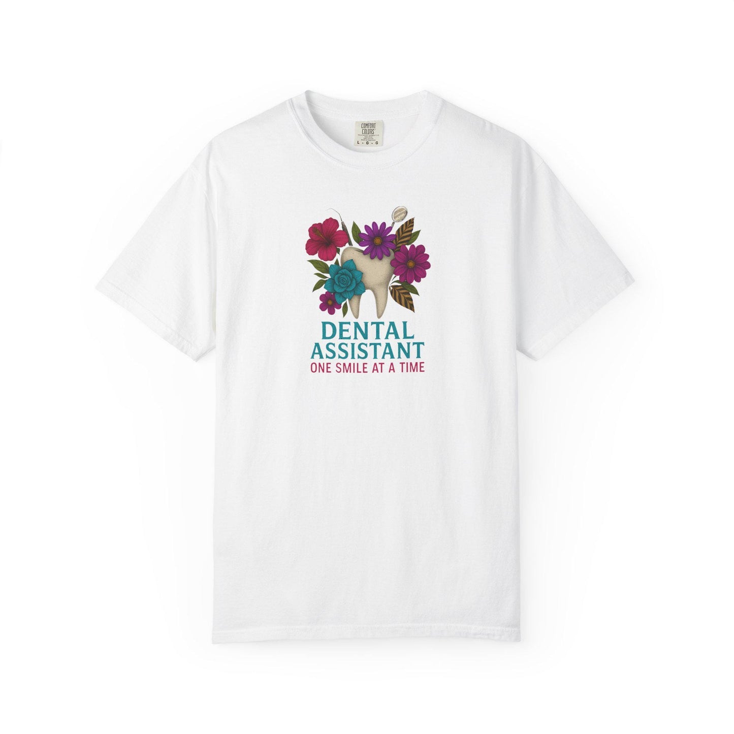 Dental Assistant Floral Tee, Dentist Gift Shirt, Medical Staff Attire, Healthcare Worker Top, Dentistry Student Clothing, Dental Hygienist
