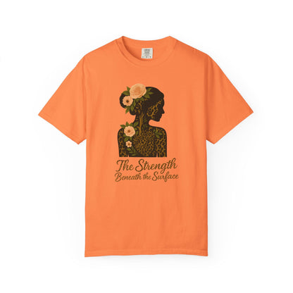 Leopard Floral Graphic T-shirt, Strength Beneath, Unisex Top