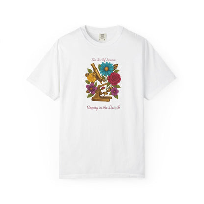Boho Floral Microscope T-Shirt, Unisex Garden Tee