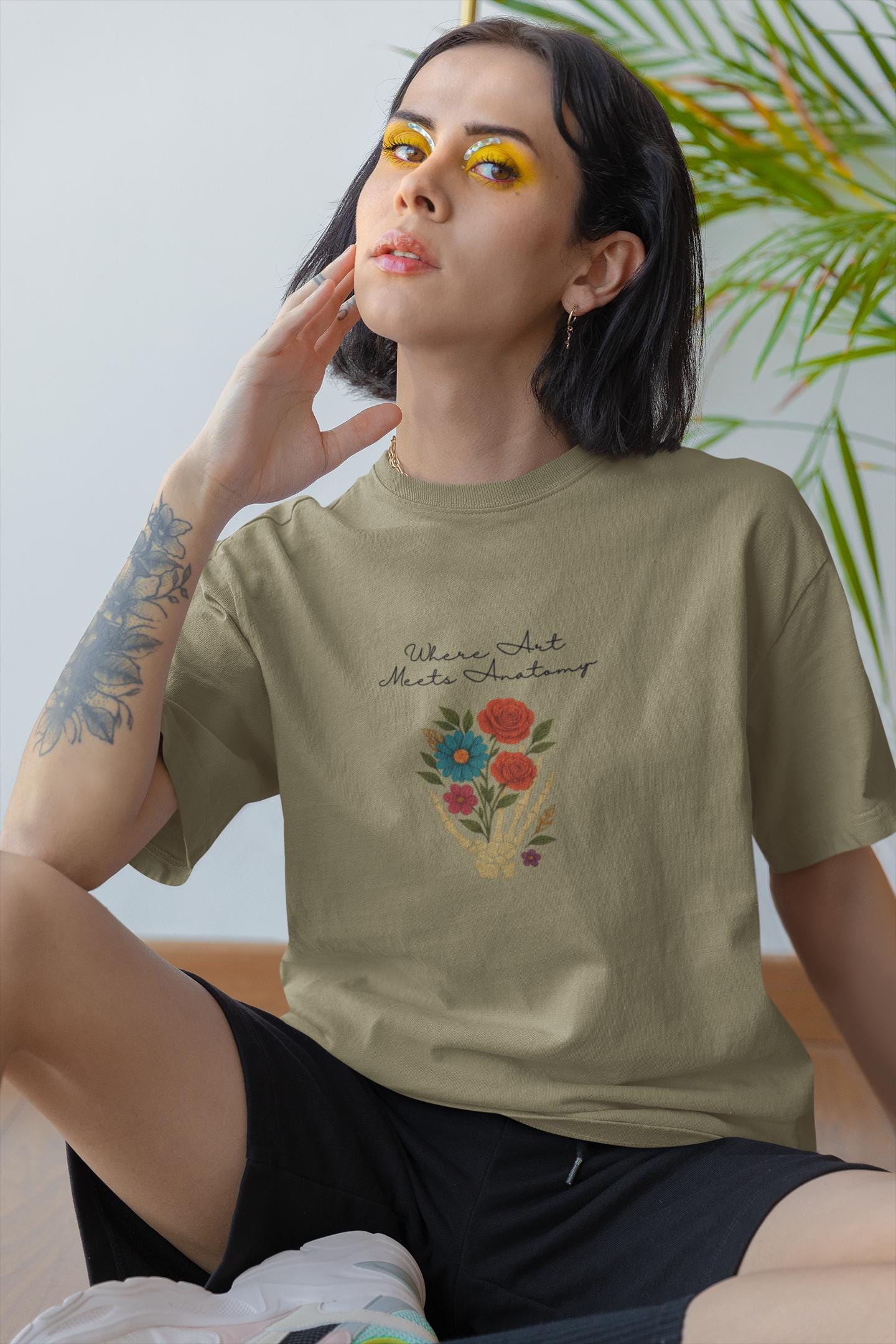 Floral Anatomy T-Shirt, Vintage Style Graphic Tee
