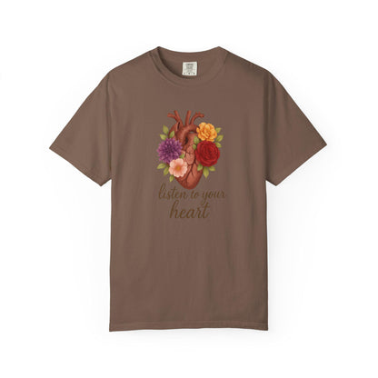 Floral Heart Graphic T-Shirt, Inspirational Unisex Tee