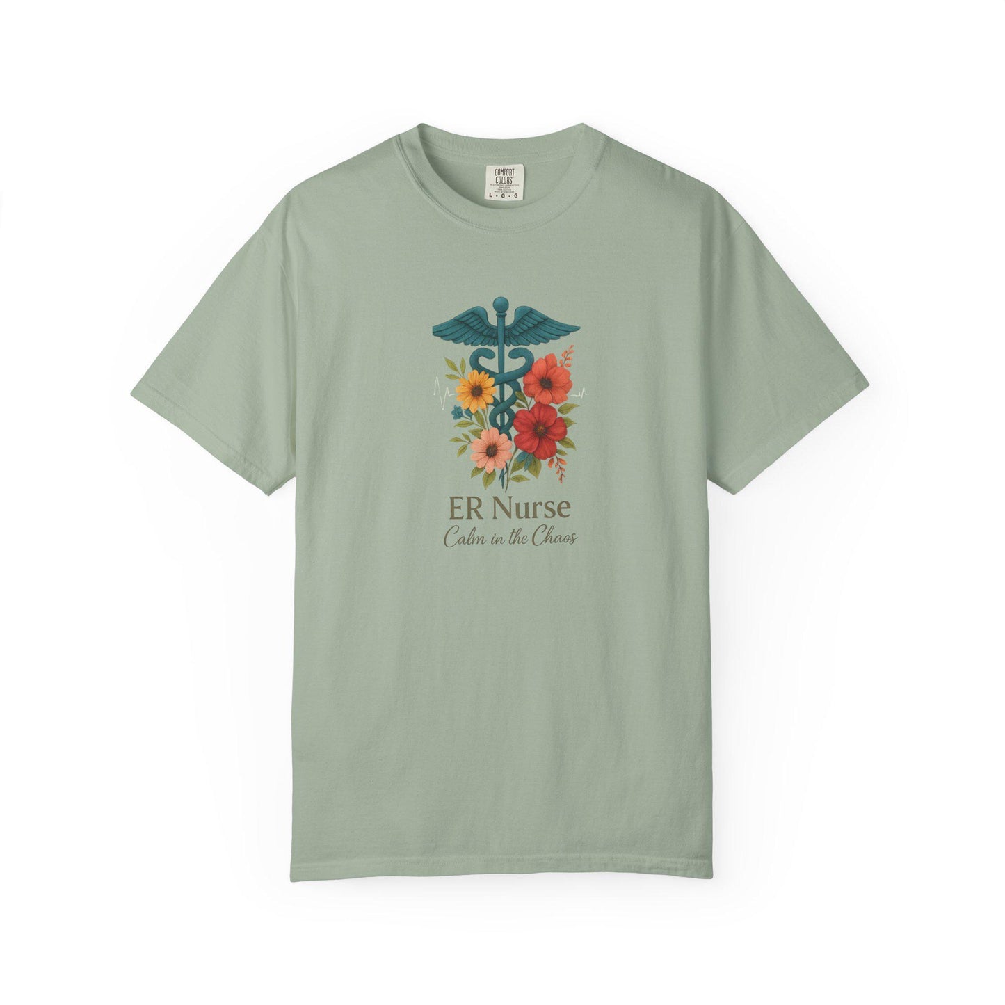 Floral ER Nurse T-Shirt, Unisex Healthcare Apparel