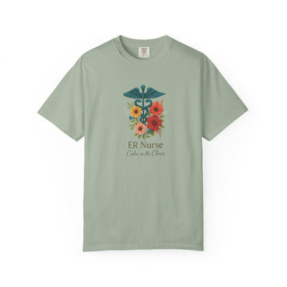 Floral ER Nurse T-Shirt, Unisex Healthcare Apparel