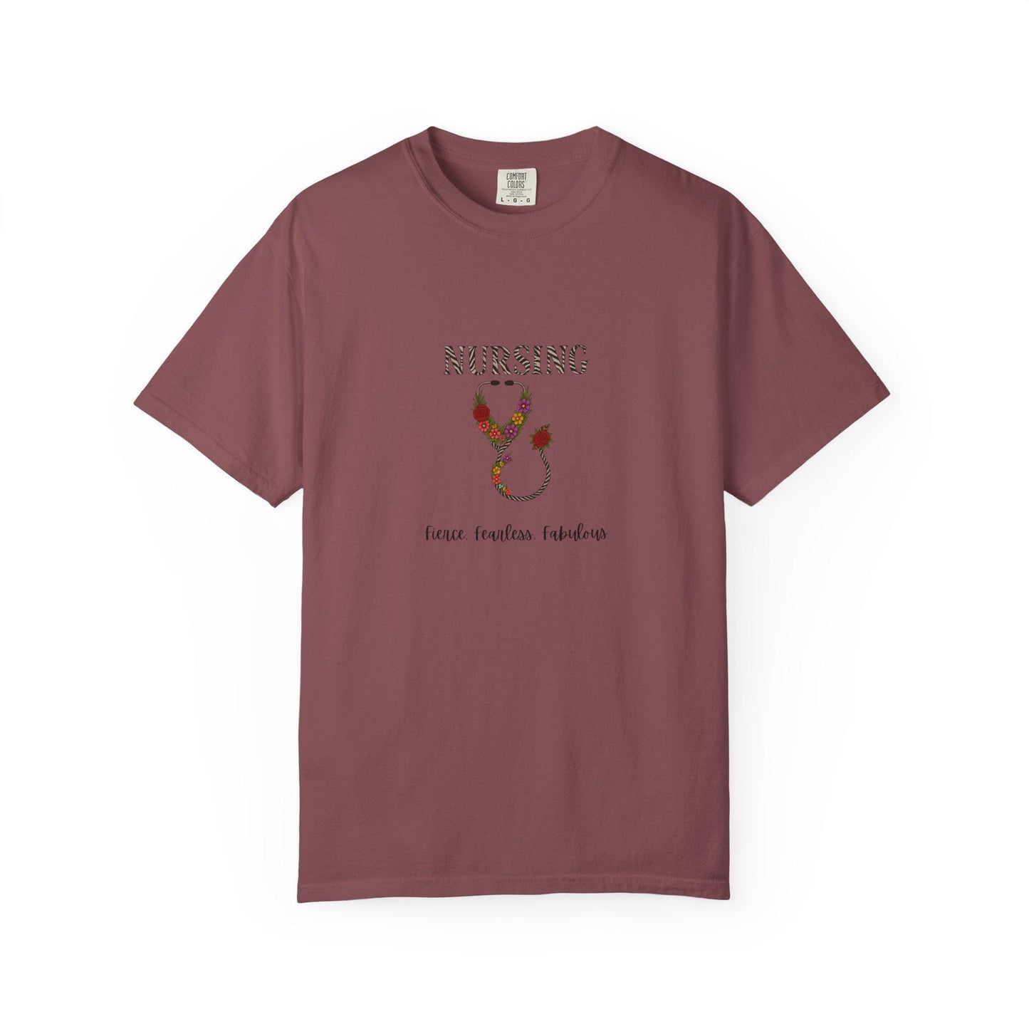 Nursing Floral T-Shirt, Unisex Garment-Dyed Tee for Nurses, Nursing Gifts, Healthcare Worker Apparel, Floral Design Top