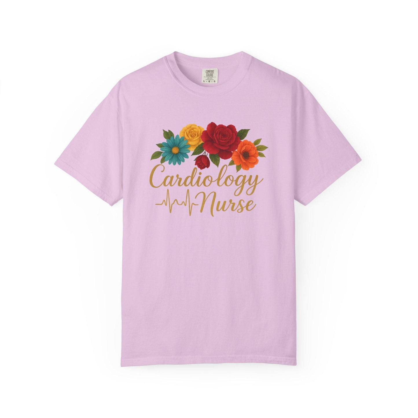 Cardiology Nurse Floral T-Shirt, RN Gift