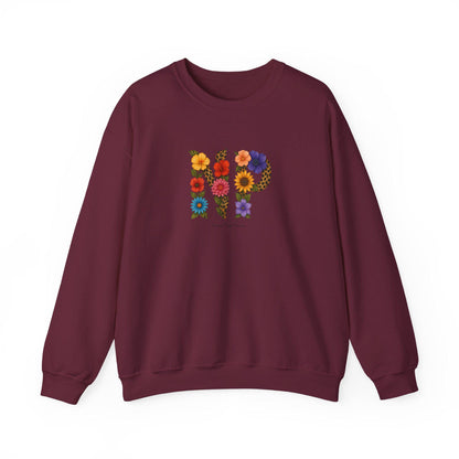 Floral Initial Crewneck Sweatshirt, Personalized Gift