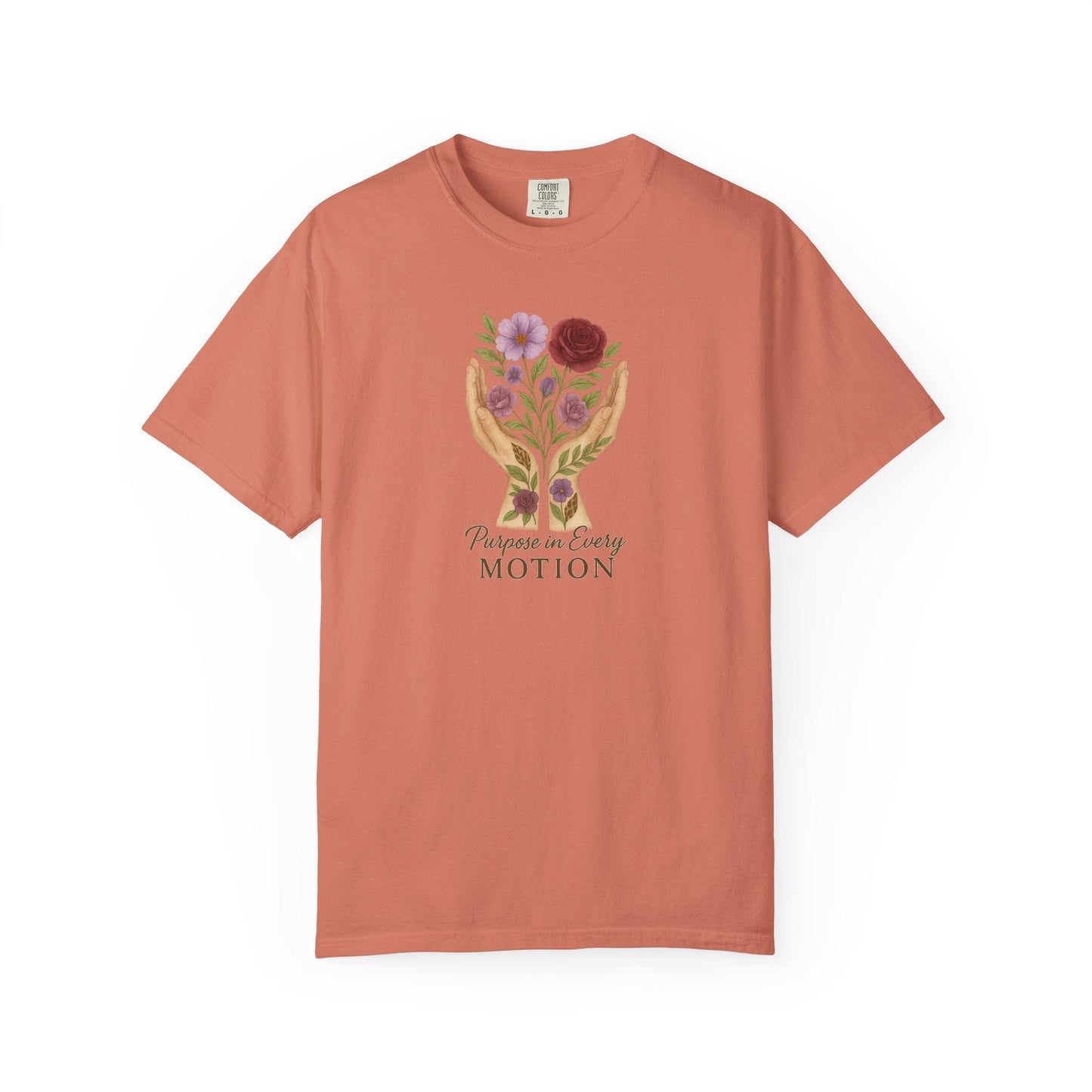 Hand-Painted Floral T-Shirt, Boho Nature Design, Eco-Friendly