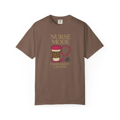 Nurse Mode T-Shirt, Compassion Caffeine Design, Unisex Healthcare Tee