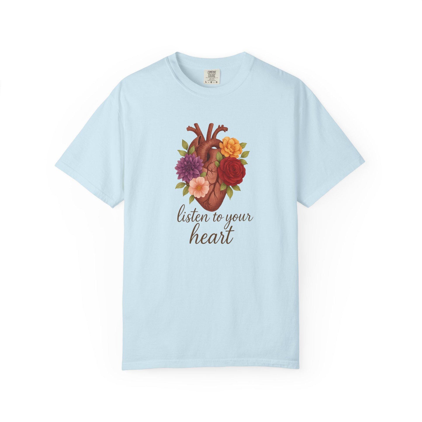 Floral Heart Graphic T-Shirt, Inspirational Unisex Tee