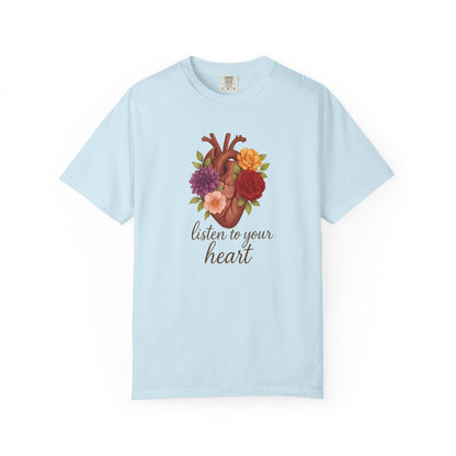Floral Heart Graphic T-Shirt, Inspirational Unisex Tee