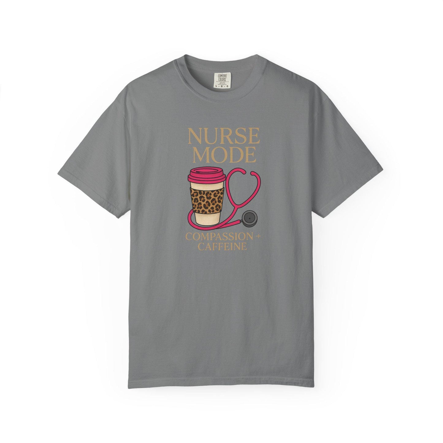 Nurse Mode T-Shirt, Compassion Caffeine Design, Unisex Healthcare Tee