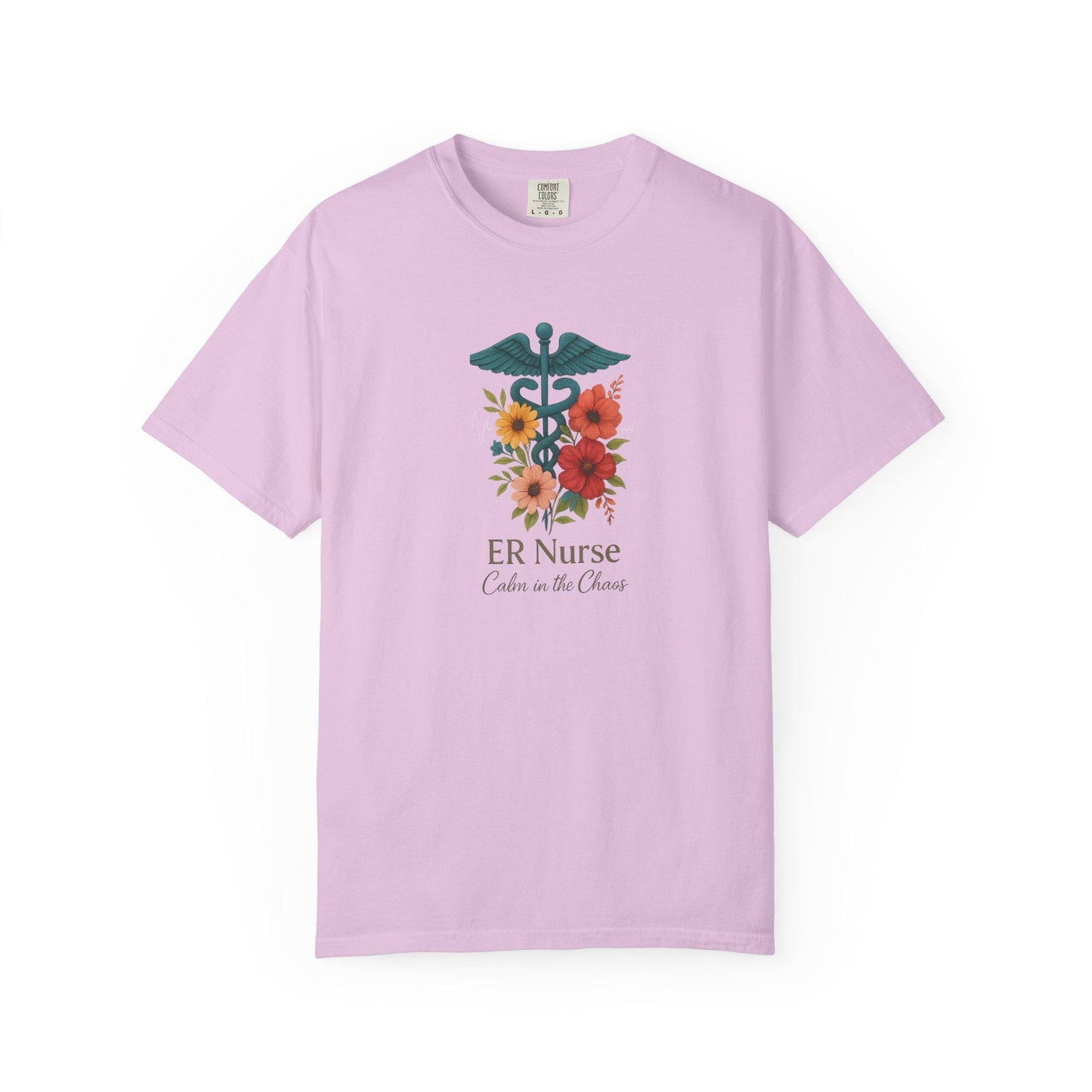 Floral ER Nurse T-Shirt, Unisex Healthcare Apparel