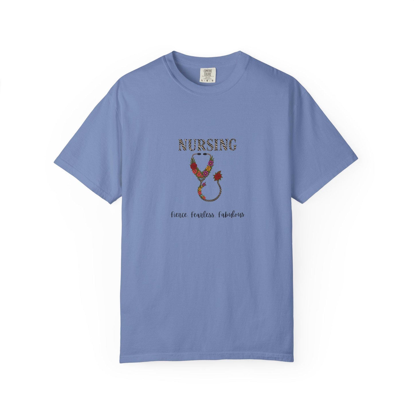 Nursing Floral T-Shirt, Unisex Garment-Dyed Tee for Nurses, Nursing Gifts, Healthcare Worker Apparel, Floral Design Top
