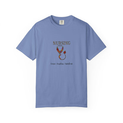 Nursing Floral T-Shirt, Unisex Garment-Dyed Tee for Nurses, Nursing Gifts, Healthcare Worker Apparel, Floral Design Top