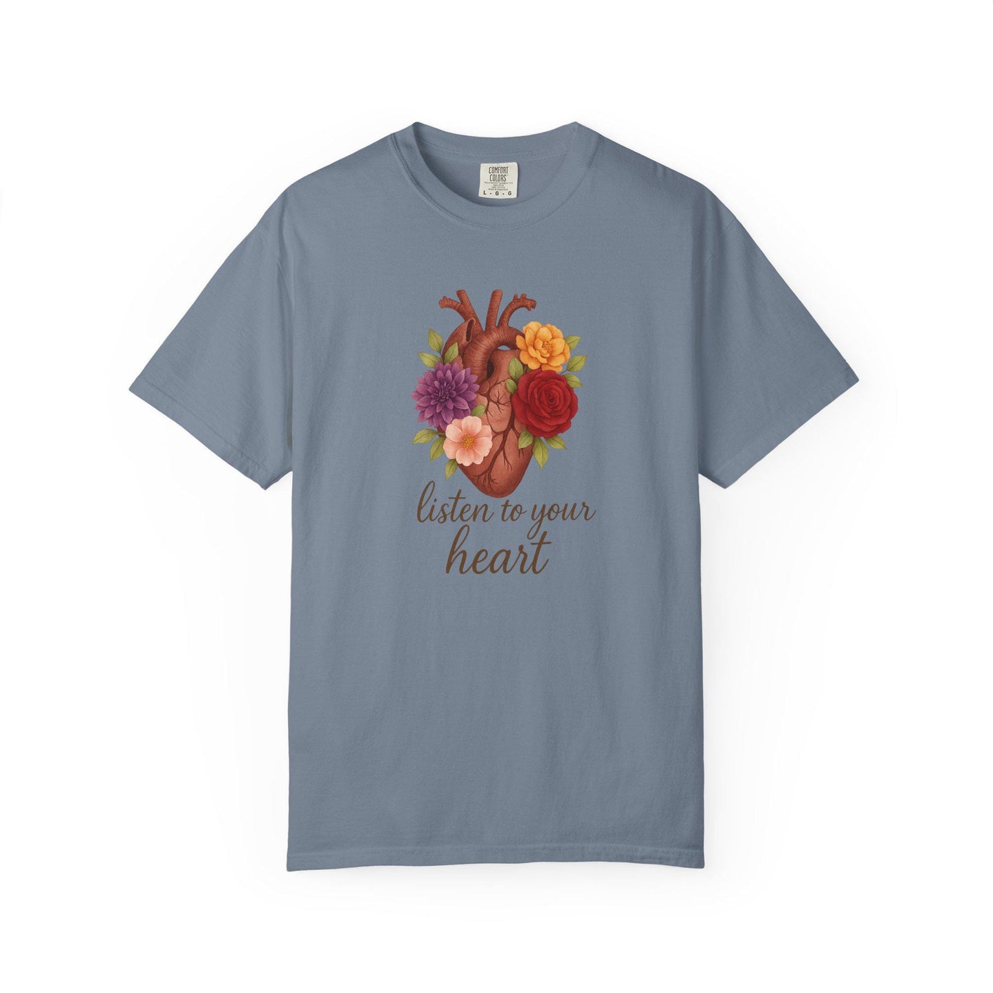 Floral Heart Graphic T-Shirt, Inspirational Unisex Tee