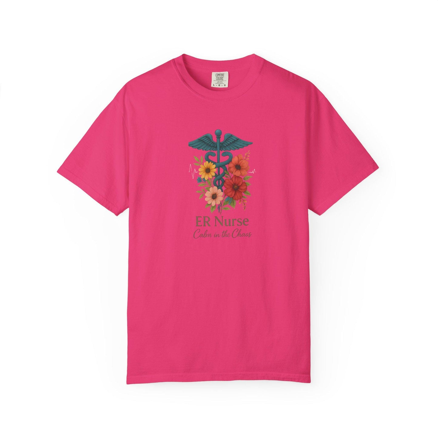Floral ER Nurse T-Shirt, Unisex Healthcare Apparel