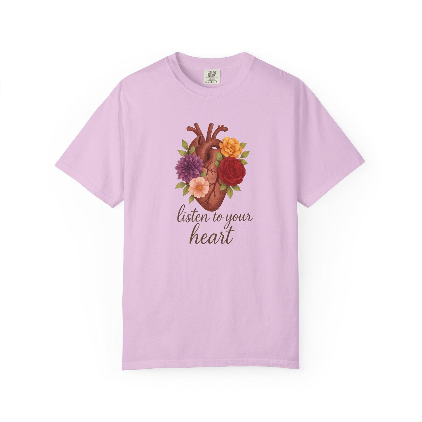 Floral Heart Graphic T-Shirt, Inspirational Unisex Tee