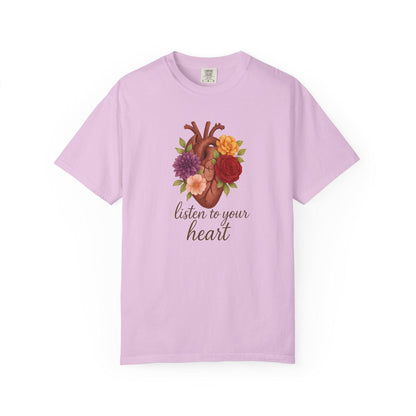 Floral Heart Graphic T-Shirt, Inspirational Unisex Tee